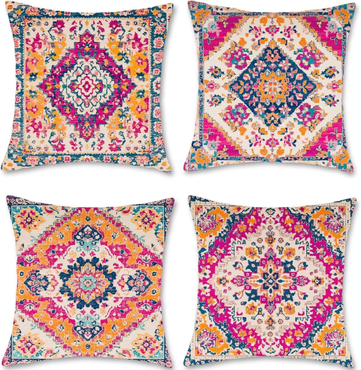 Bankkussen, waterdicht, linnen, geometrie, kussensloop, set van 4 decoratieve kussens met verborgen ritssluiting, voor bank, bed, thuis, decoratie, S1-324