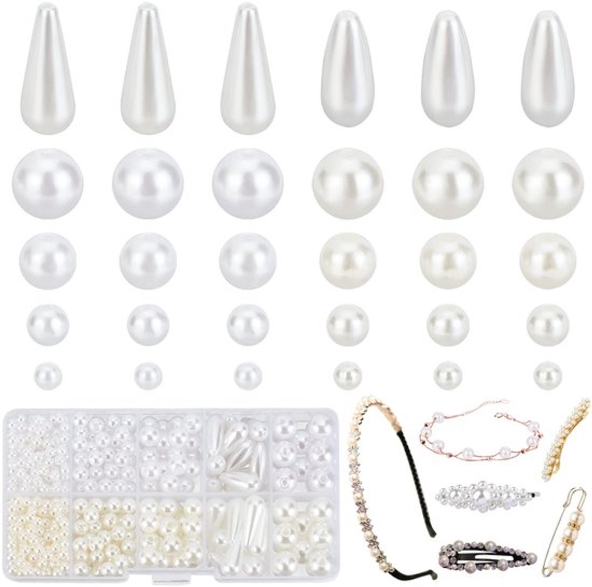 By shayne - Witte parel kralen - Kralen voor sieraden - 706 stuks