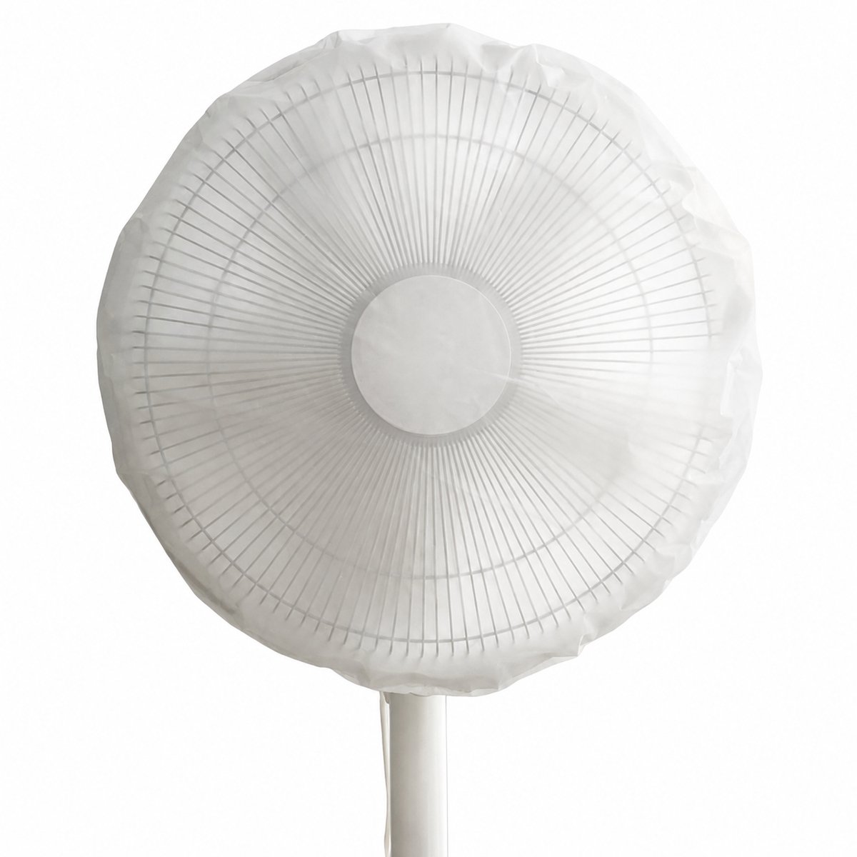 Ventilatorhoes - Waterdicht en Stofdicht - Beschermhoes voor Elektrische Ventilator - Wasbaar PEVA Materiaal met Vetersluiting - 45 cm - Bescherming tegen Vocht en Vuil-Wit