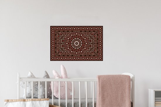 Stickers muraux - Motifs - Mandala - Tapis - Rouge - 60x40 cm - Film Adhésif