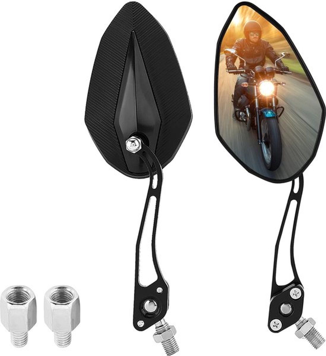Dailygoods - Motorfiets Achteruitkijkspiegel - Universeel - Paar 8mm
