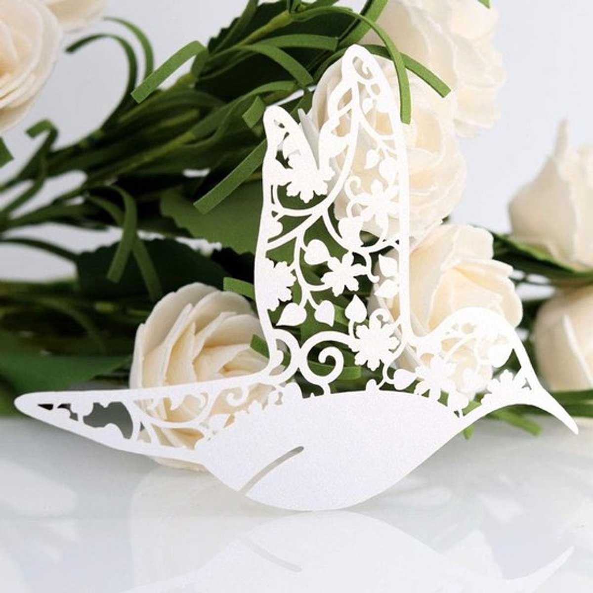 Dailygoody - Kleine Vogel Vorm Plaatskaarten - Elegante Naam