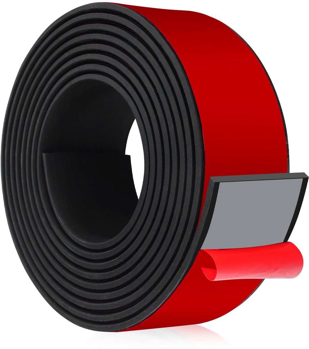 Rubberen strips zelfklevend 6 m(L) × 50 mm(B) × 5 mm(T) massief rubberen profielen neopreen rubberen strip voor afdichting, DIY, anti-vibratie (zelfklevend)