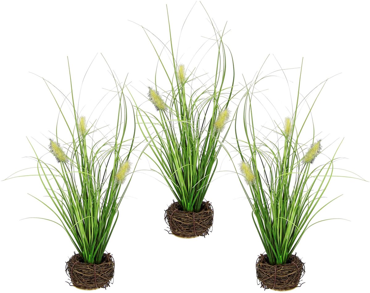 Kunstgras met vossenstaart, rijzig nest, gras, kunstplant, kunstgras, siergras, groene planten, siergras, siergras, decoratie, grasarrangement, borstelgierst, Setaria, veerborstelgras,