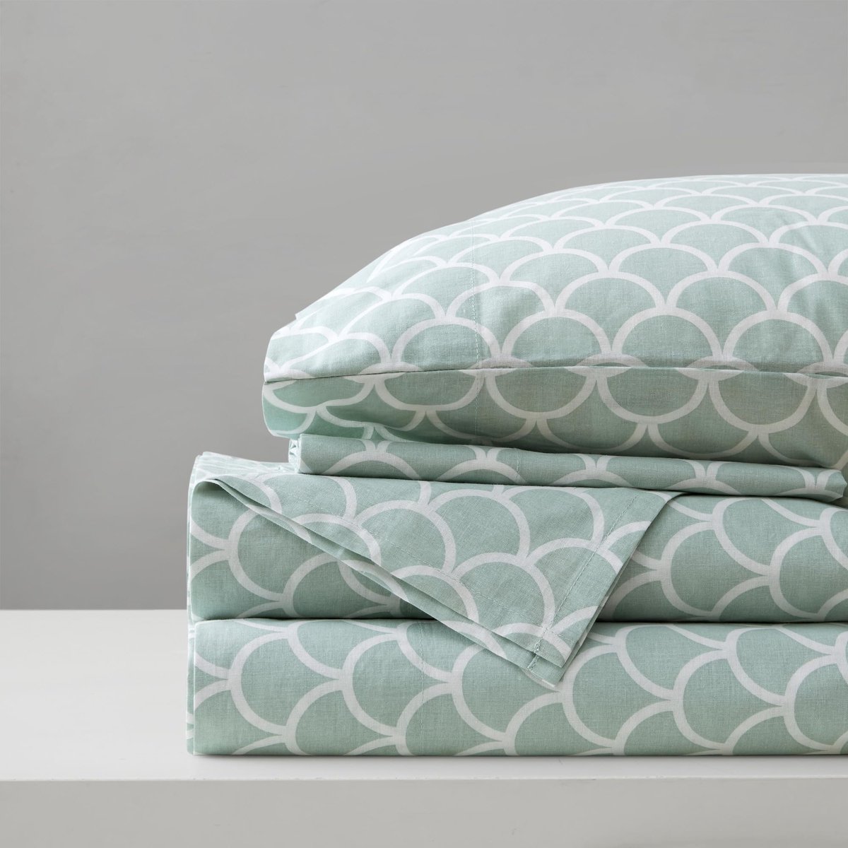 Spaces Katoenen lakenenset, 100% katoen, ademend, licht en zacht, met 36 cm elastische hoek, geschikt voor matrassen tot 41 cm, comfortabel beddengoed voor alle seizoenen, inclusief