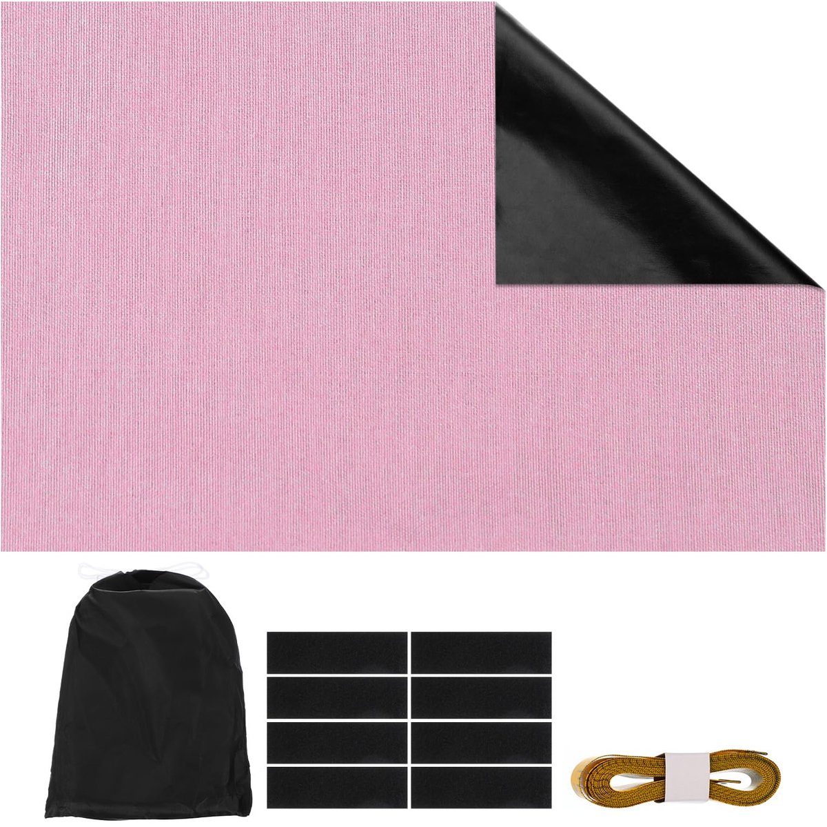 Draagbare verduisteringsgordijnen, 1 set 137 x 95 cm polyester thermische raamgordijnen 100% schaduwsnelheid voor zolder woonkamer slaapkamer, roze
