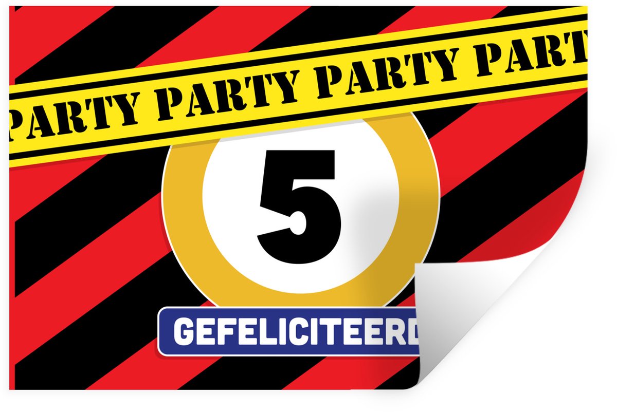 Muurstickers - Sticker Folie - Versiering - Jarig - Design - 30x20 cm - Plakfolie - Muurst