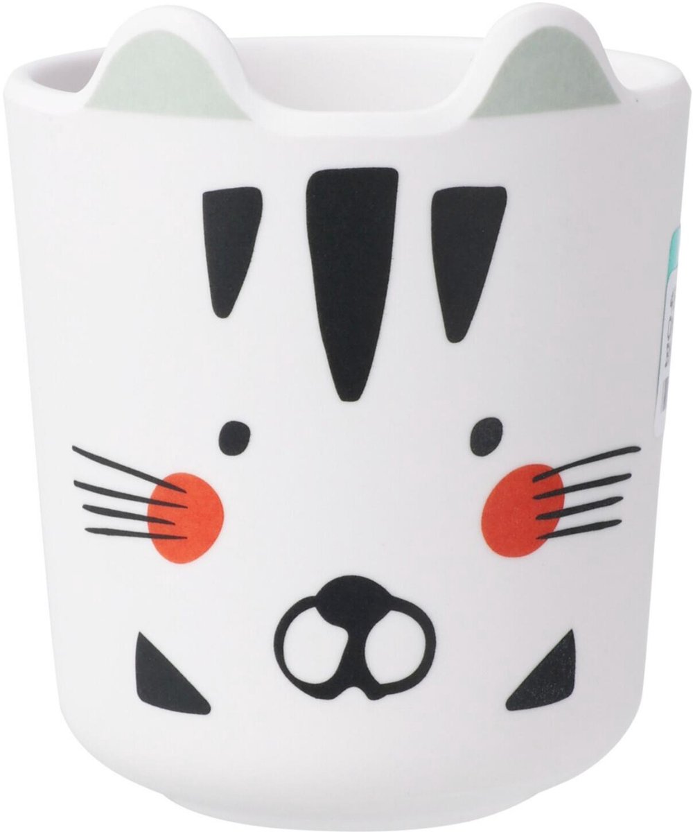 Excellent Houseware onbreekbare kinder drinkbekers - katten thema - 1x stuks - melamine kunststof - 7 x 9 cm - peuters