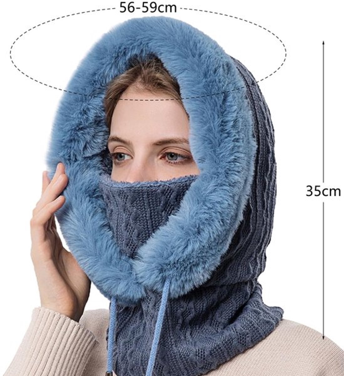 Store_8 Dikke Fleece Gevoerd Bivakmuts Warme Wintermuts Zwart