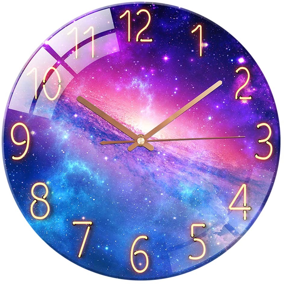 Wandklok 30,5 cm stille niet-tikkende ronde wandklokken voor woonkamer, slaapkamer, hal, kantoor (sterrenhemel)