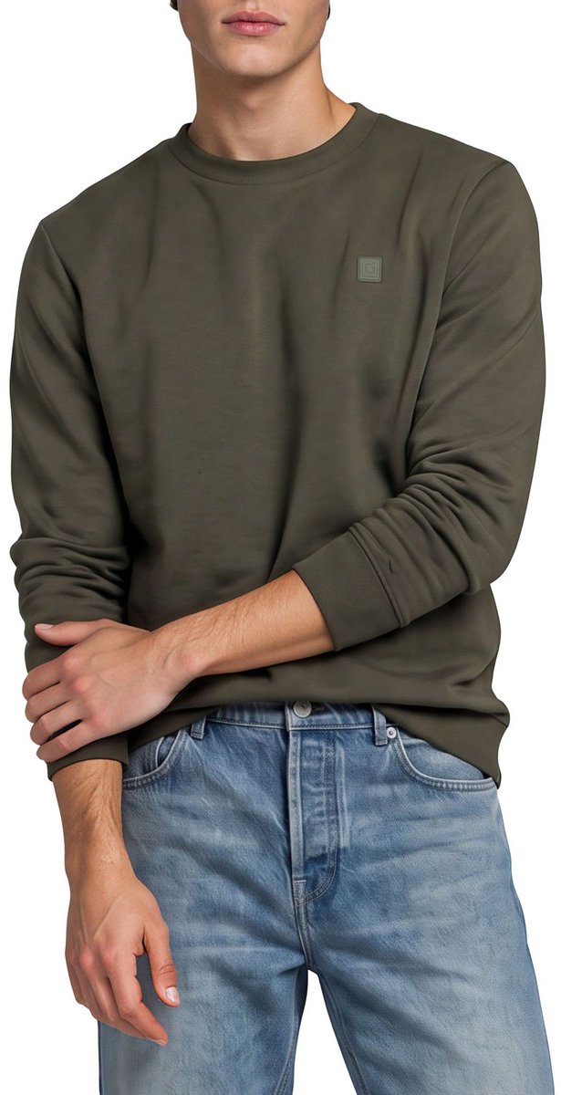 riverso Heren trui RIVCarter regular fit Olijf S Ronde Hals Volwassenen Sweatshirt zonder capuchon