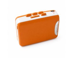 Retro Cassettespeler - 12x9x4cm - Draagbare Walkman met FM Radio & Opnamefunctie - Inclusief Oortjes - USB & Batterij Voeding - Ideaal Cadeau voor Muziekliefhebbers - Oranje