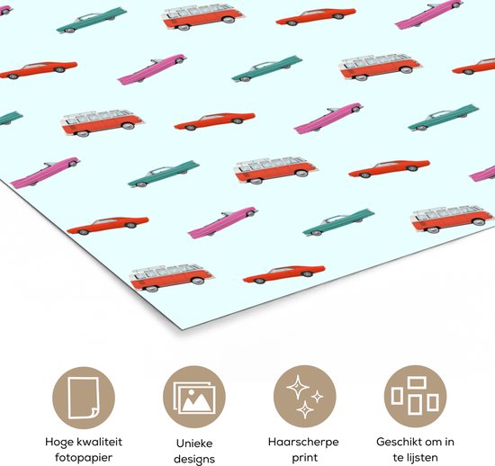 Poster 60x90 cm - Auto - Kleuren - Patroon - Posters - Kamer decoratie - Wanddecoratie woonkamer - Muurdecoratie slaapkamer
