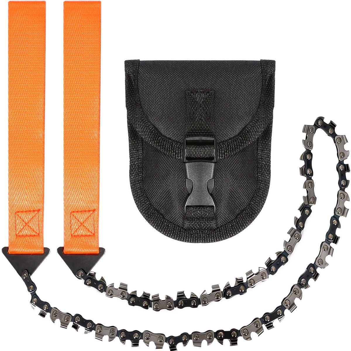 Dailygoods- Handkettingzaag 33 Tanden - Koolstofstaal - Draagbaar - Lichtgewicht 145 g - Riemtas - Voor Camping/Outdoor - Zaag