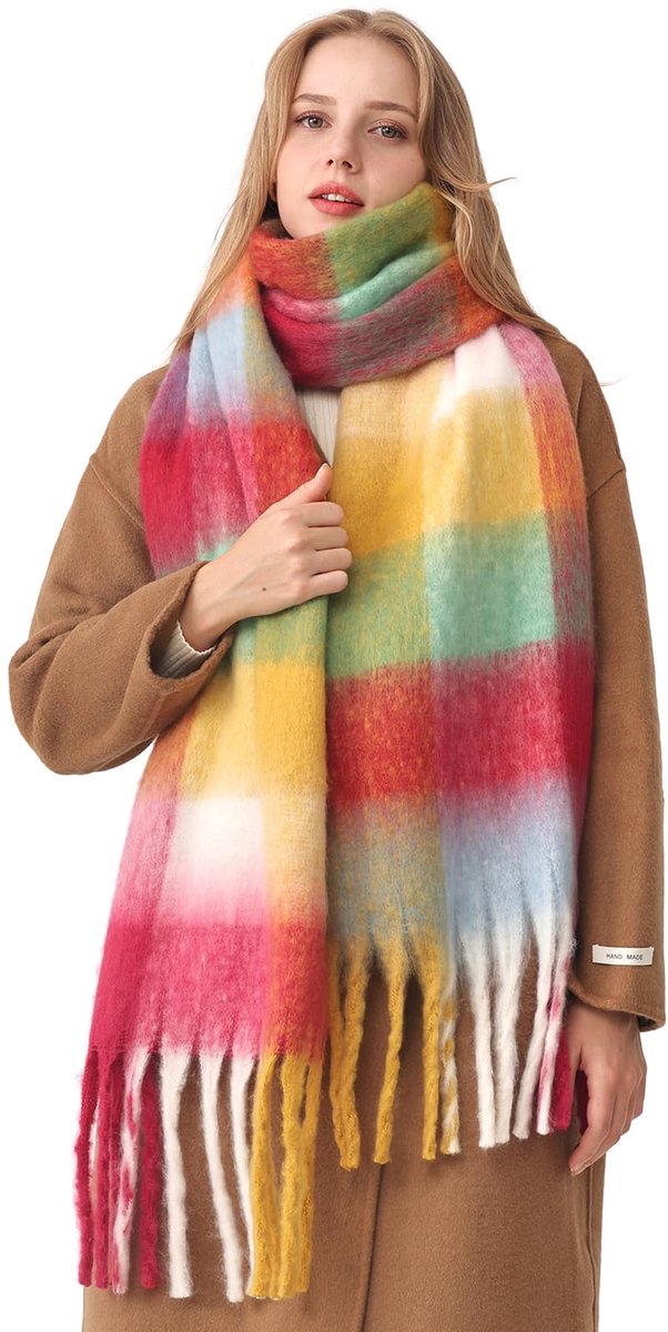Dames sjaal winter warme sjaal kleurrijke dikke wrap sjaals