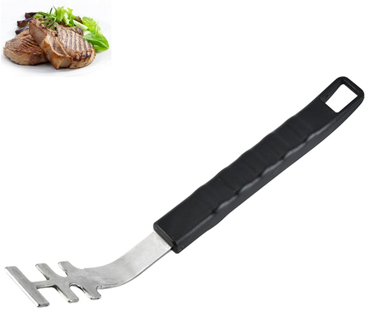 handvat, roestvrij stalen hoofd grillrooster-hefboom, lange greep Culinary Modular grillrooster handvat, gemakkelijk tillen van hete en vuile grillroosters, 25,7 cm, voor alle grills met