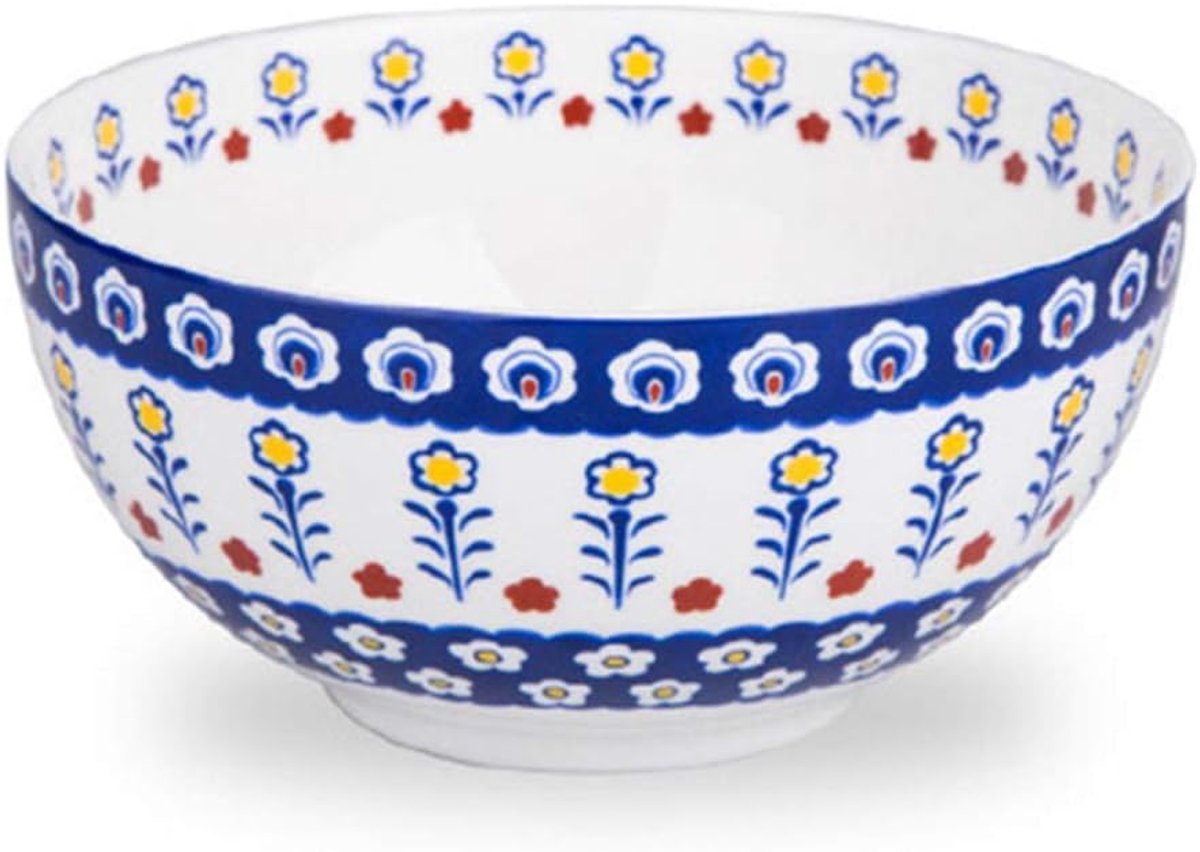 slabakken Kommen Keramiek mengkom tafelgerei plaat Spoon Taste schotel huisvrouw folk-custom vissen Household Plant bloem Cutler plaat (Color : Blue, Size : 13.5CM)