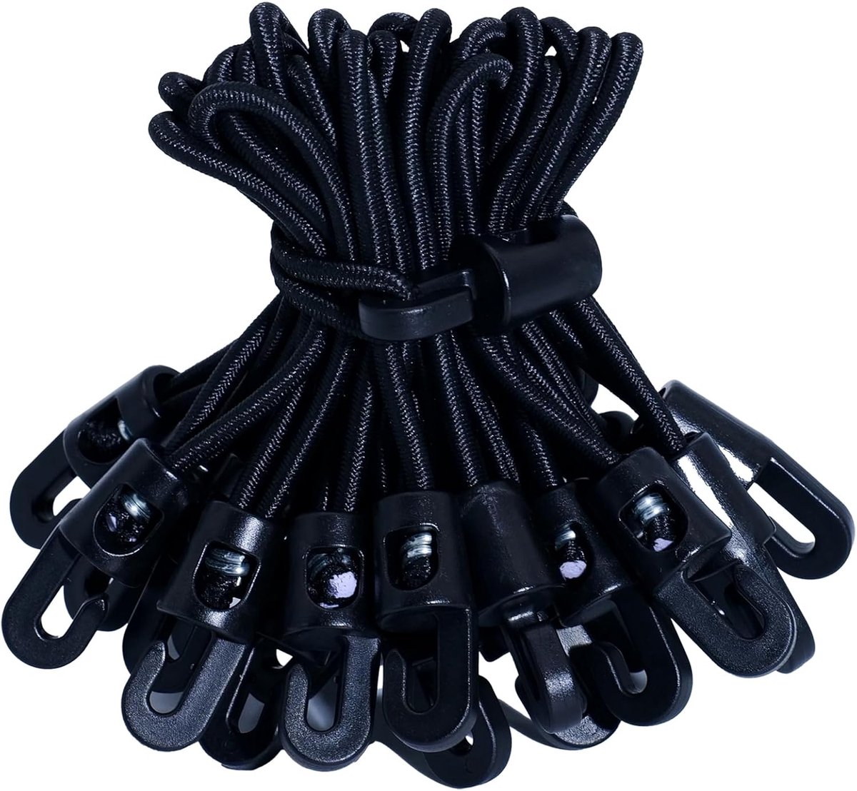 50 stuks Spanrubber Met Haken, 10 Cm Expander Met Haken, Multifunctionele Zeilspanner Voor Dekzeilen, Affiches, Tent, Banner, Paviljoenen, Zwart