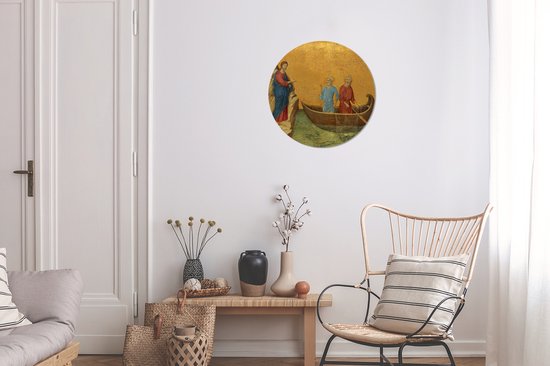 L'appel des apôtres Pierre et André - Peinture de Duccio Cercle mural aluminium ⌀ 30 cm - Tirage photo sur cercle mural / cercle vivant / cercle de jardin (décoration murale)