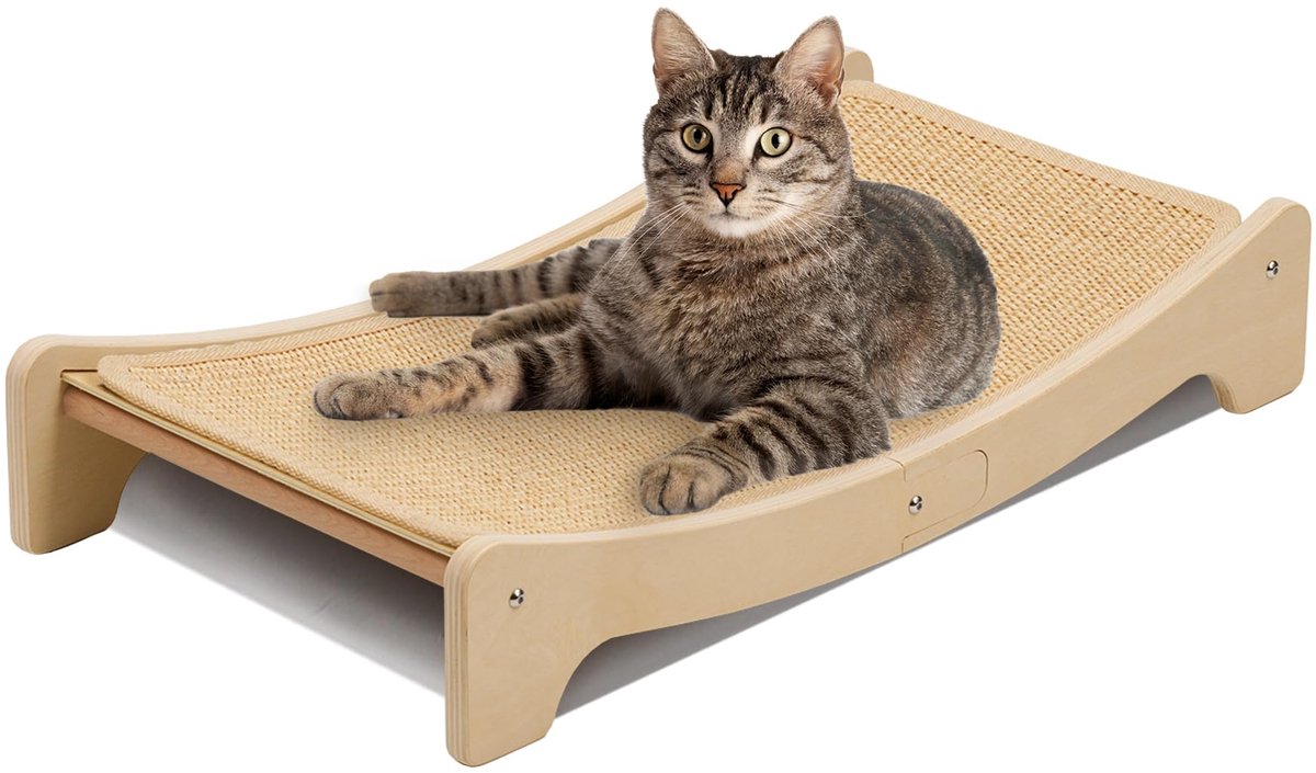 Krabplank voor Katten, Gebogen Sisal Krabpaal, Grote Krabmat voor Huiskatten, Duurzaam Ligbed voor Kittens
