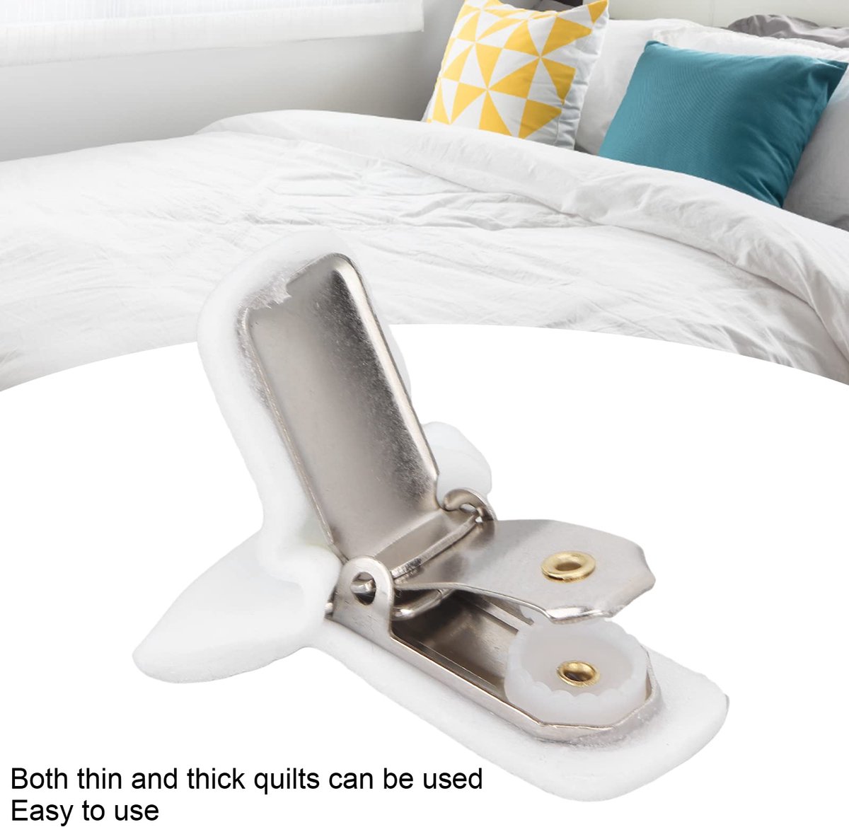 12 Stuks Gewatteerde Dekbedclips, Anti-Schuif Bed Clips voor Laken en Hoeslaken, Zachte Fixatie voor Opgemaakt Bed