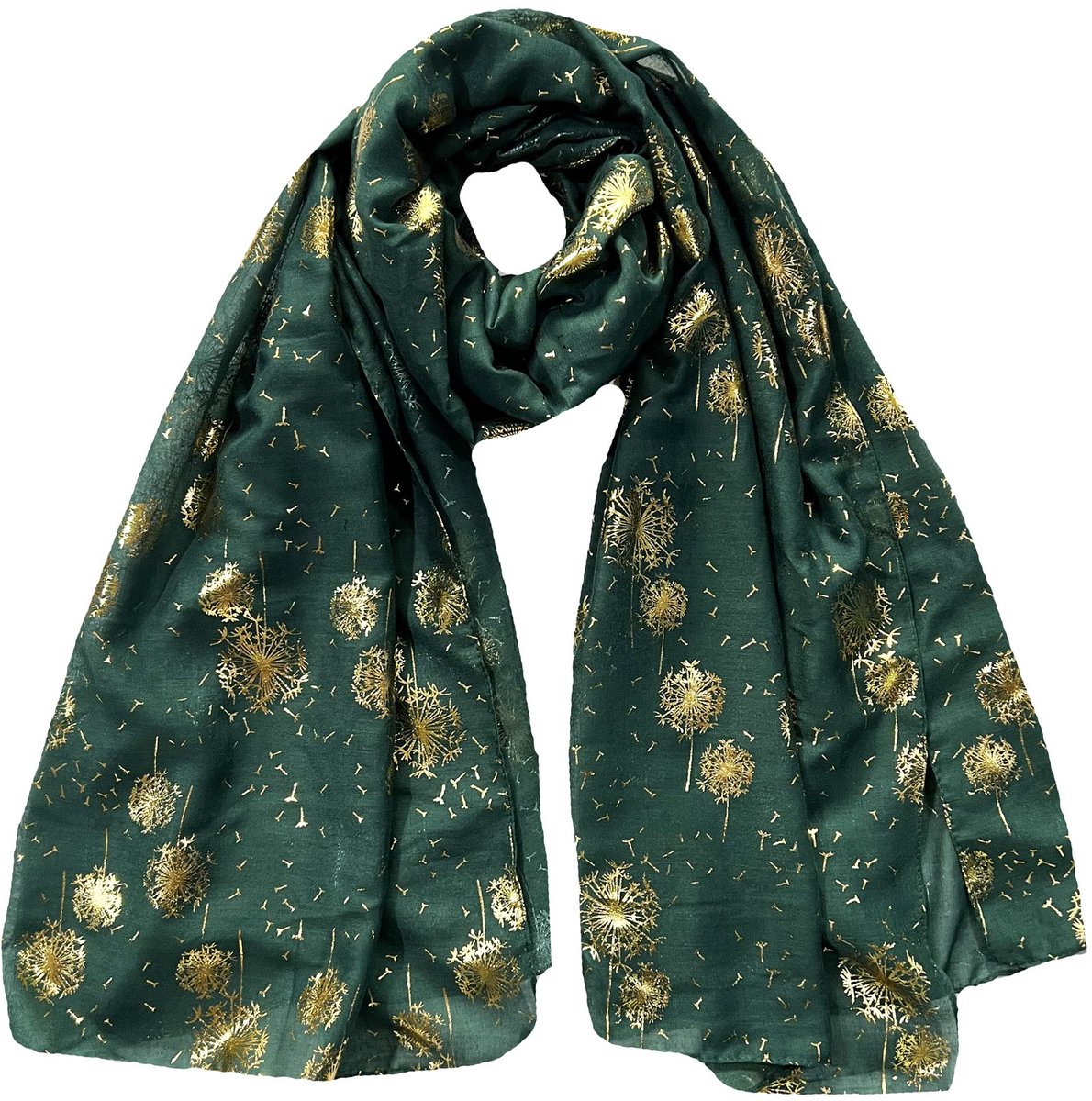 & Lily Paardebloem Metallic Folie Dames Sjaal Sjaal Lichtgewicht