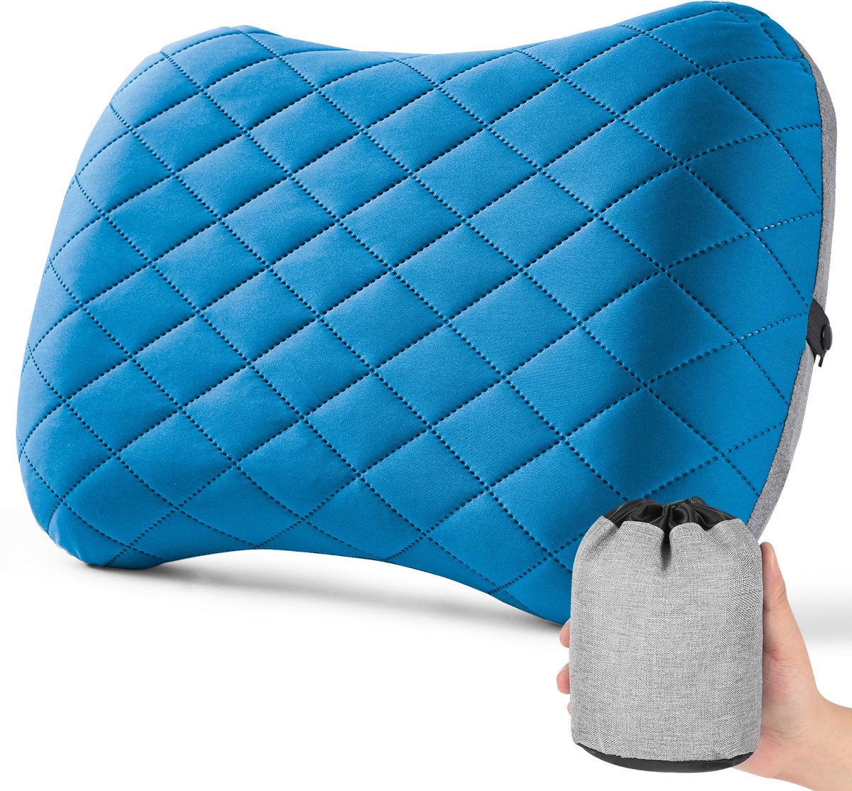 Kuid, Reis -Kuil, Camping Kusten, Opblaasbaar Kussen Strand, Kampeerkussen Opblaasbaar, Reiskussenvliegtuig - Met Een Praktische Draagtas, Ultralicht En Compact, Snel Opblaasbaar (blauw)