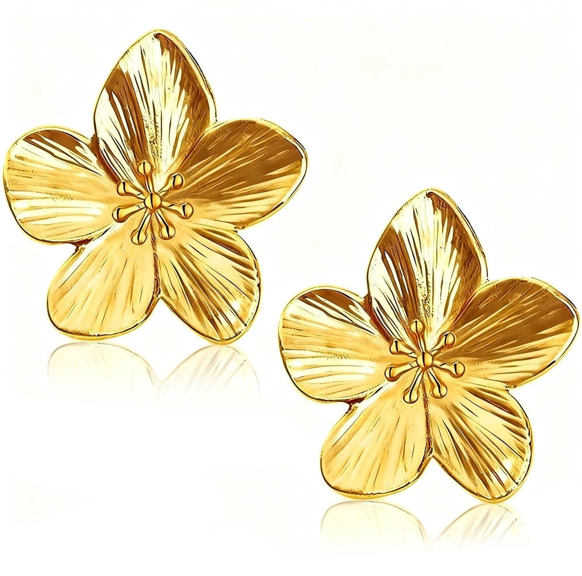 Grote bloem oorbellen goud voor vrouwen, gouden bloemblaadjes vintage oorbellen, statement, boho oorbellen, modieuze en gepersonaliseerde bloem voor vrouwen, meisjes