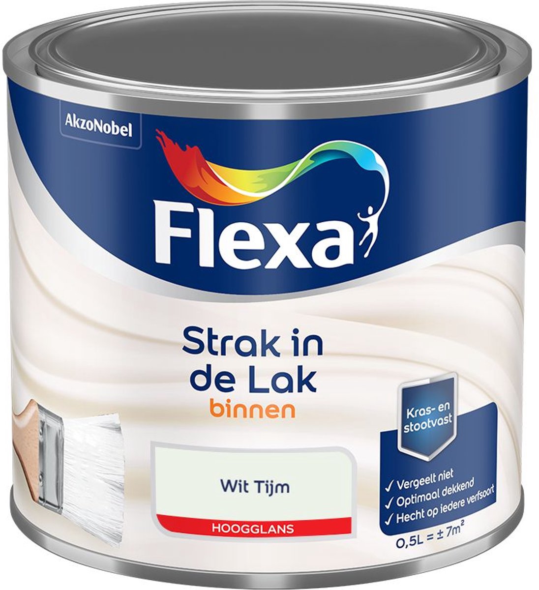 Flexa - Strak In De Lak Binnenlak Hoogglans - Wit Tijm - Mengverf - 500 Ml