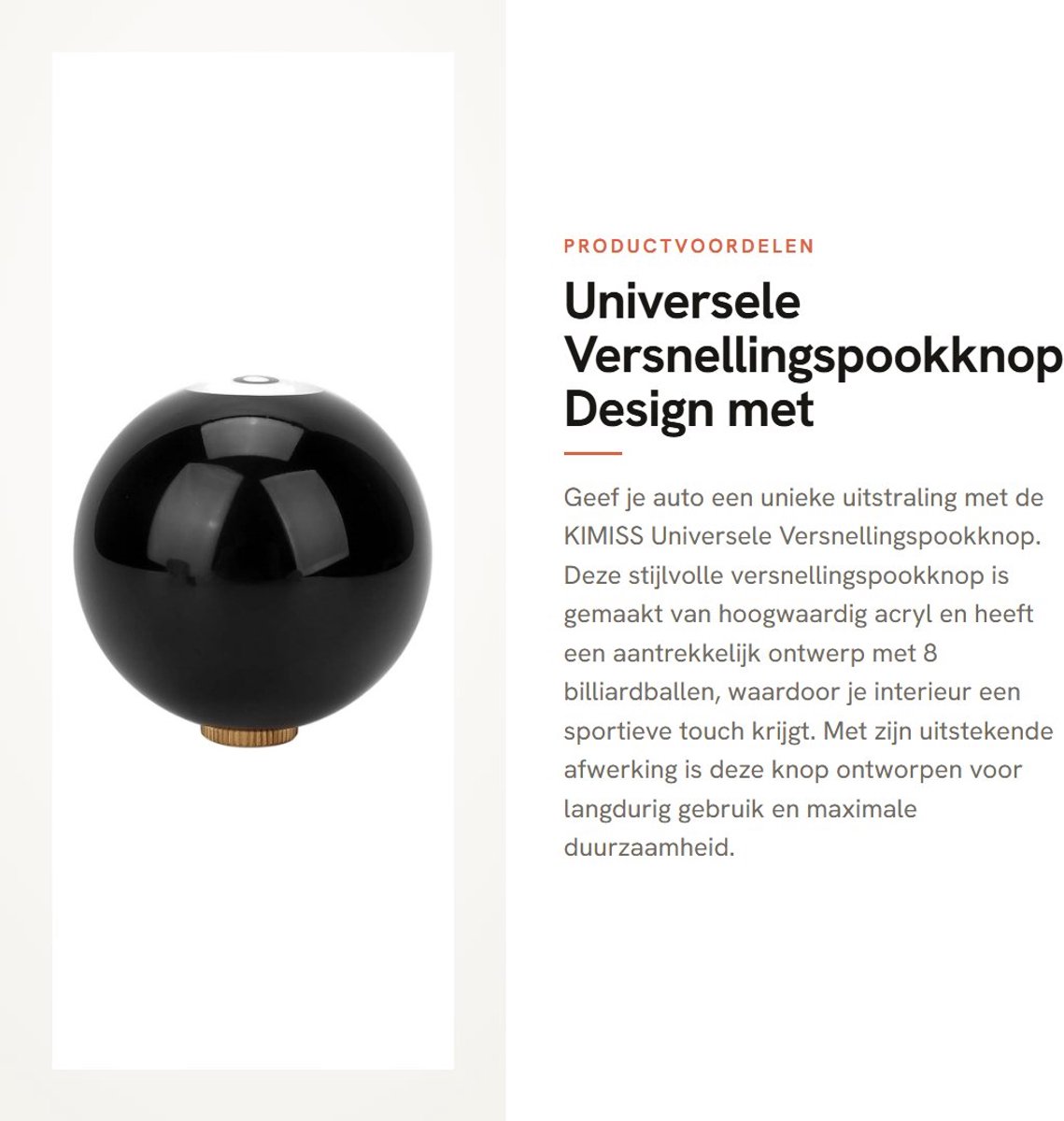 Dailygoods- Versnellingspookknop Hoogwaardige Acryl - Pookknop Universeel - Duurzaam - Betrouwbaar - Geschikt voor Auto - Lange Levensduur - Versnellingspook