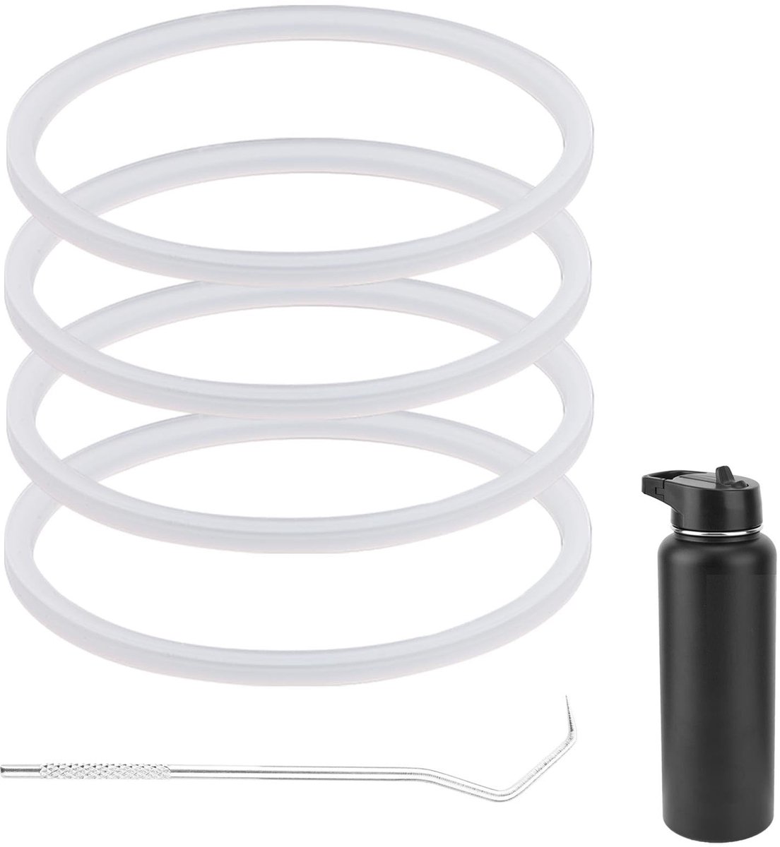 Dailygoods- Afdichtring Lekvrij - Siliconen Afdichtingsring - 4 Stuks - Geschikt voor Brede Mondfles - 5,8 cm - BPA-Vrij - Siliconen Pakking