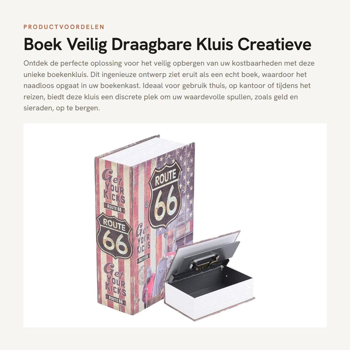 Dailygoods- Boek Kluis Veilig - Draagbare Gelddoos - Cijferslot - Roestvrij Staal - Creatieve Kluis - Discreet Ontwerp