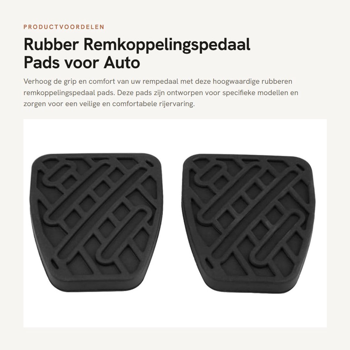Dailygoods- Remkoppelingspedaal Rubber - 1 Paar - Voor 2007-2016 - Zwart - 77mm/60mm/9mm - OE-nummer 46531JD00A - Rempedaal