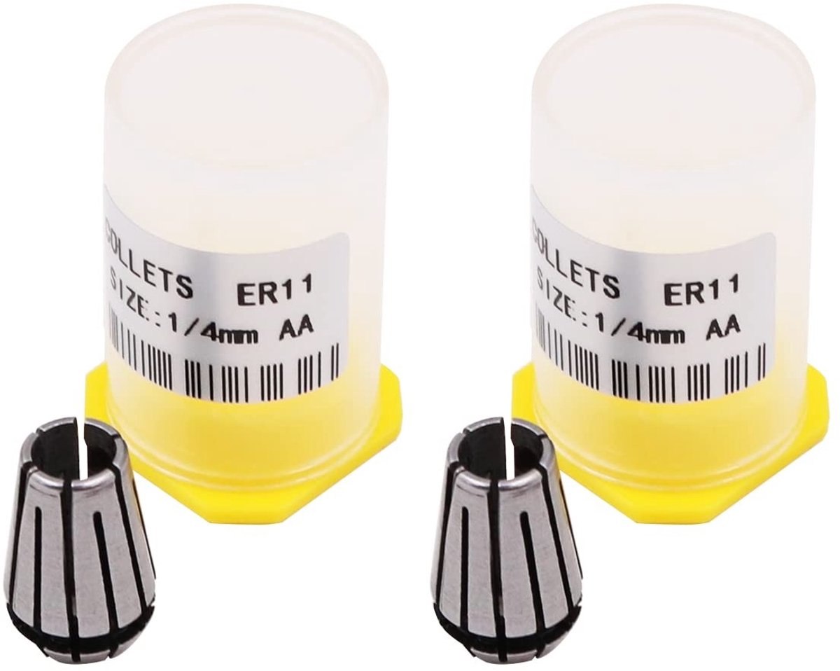 Dailygoods- Collet Set 2 Stuks - CNC Spantang - 1/4" Klemdiameter - 0,007mm Nauwkeurigheid - 65Mn Veerstaal - Hoogwaardige Klemkracht