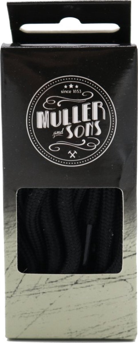 Outdoor veters 120cm zwart – Muller & Sons stevige ronde veters