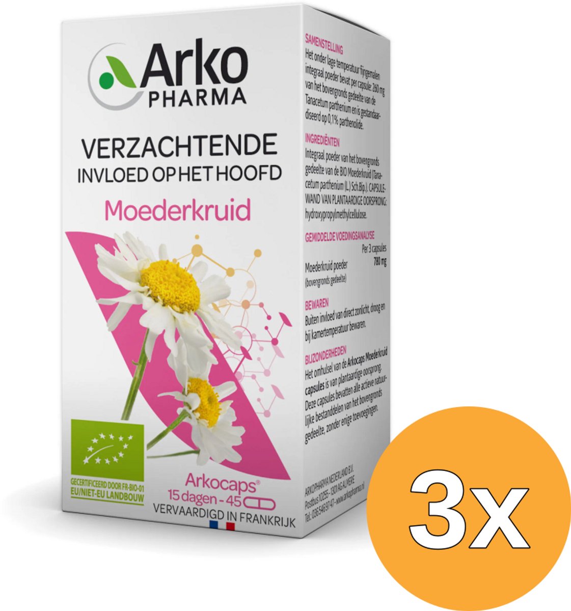 3x Arkocaps Moederkruid Bio (45 capsules)