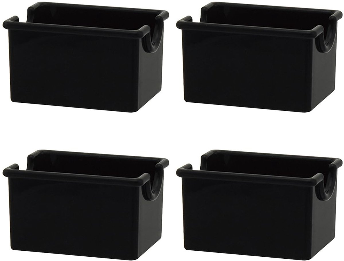 Dailygoods- Suikerzakjeshouder Set van 4 - Opbergmand - Theezakjeshouder - Tafelorganizer - Multifunctionele Container - Transparant Acryl
