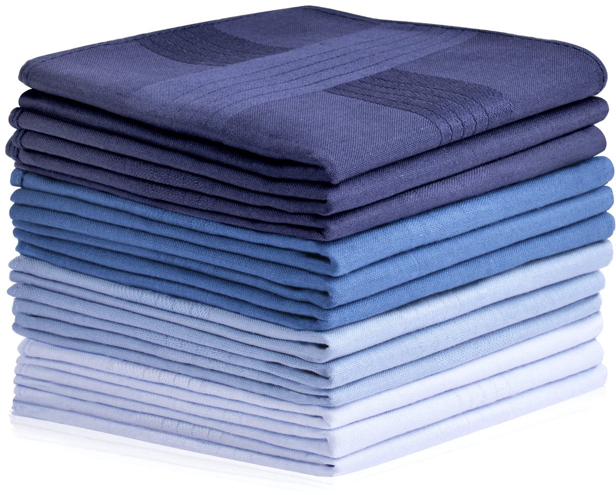 Aomig Herenzakdoeken, 12 Stuks Grote Katoenen Herenzakdoekenset, Heren Premium Zakdoeken Pochetzakdoeken Voor Mannen En Vrouwen, Klassieke Zakdoeken Voor Bruidegoms, Bruiloften, Prom, Feest
