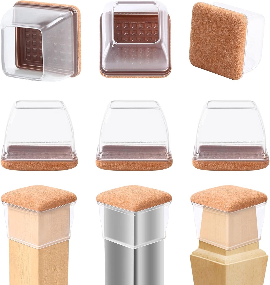 Viltbeschermers voor Stoelpoot met 35-45 mm Diameter - 24 Stuks Silicone Beschermcaps voor