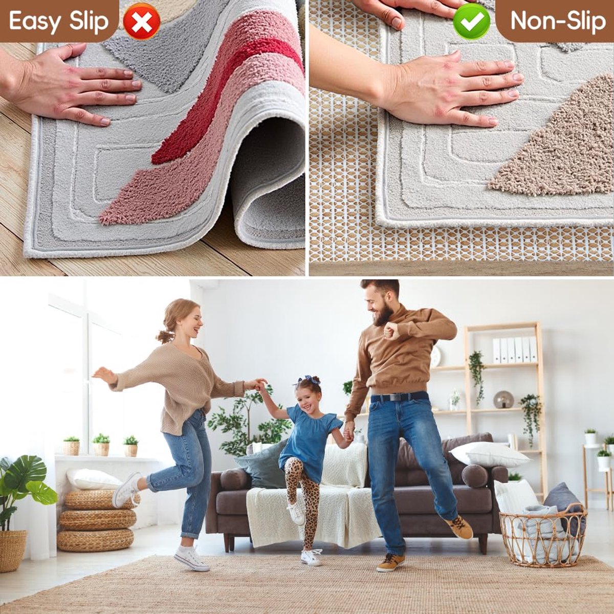 Antislip Tapijt Onderlaag,60X150 CM pvc-snijbare antislip onderlaag,Vloerkleed Matras Antislip,multifunctionele antislipmat voor Tapijtbevestiging,bankkussens,ladevoeringen en automatten