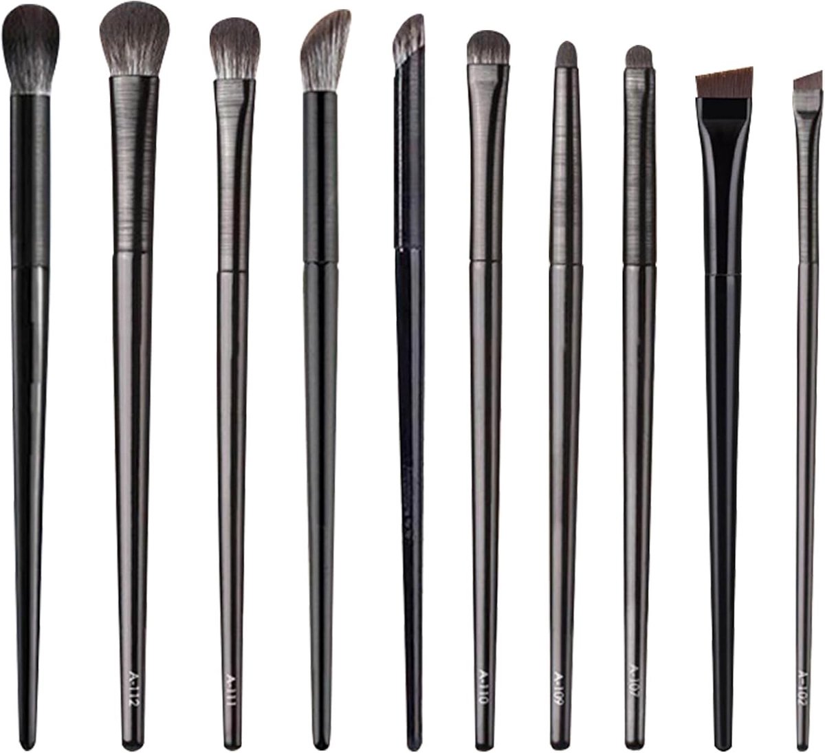 Professionele Oogschaduwkwasten Set van 10 Stuks, Perfect voor Oogmake-up, Blenden en Precisie Tools voor Eyeliner en Oogschaduw