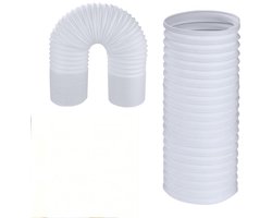 Afvoerslang Airco - Slang Mobiele Airco - Ventilatie Afvoer - Links Aansluiting - 150 mm 2 meter - Wit