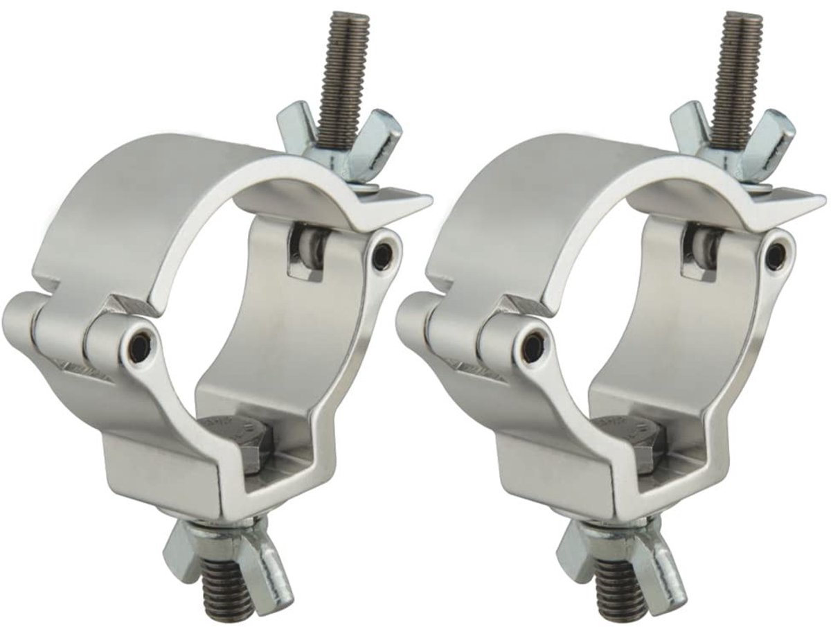 Dailygoods- Montageklem Aluminium - 2 Stuks - Geschikt voor 48-52 mm Buizen - Max. Draagvermogen 220 lb - Voor Podiumverlichting - Onmisbaar voor Lichtinstallatie - Lichtklem