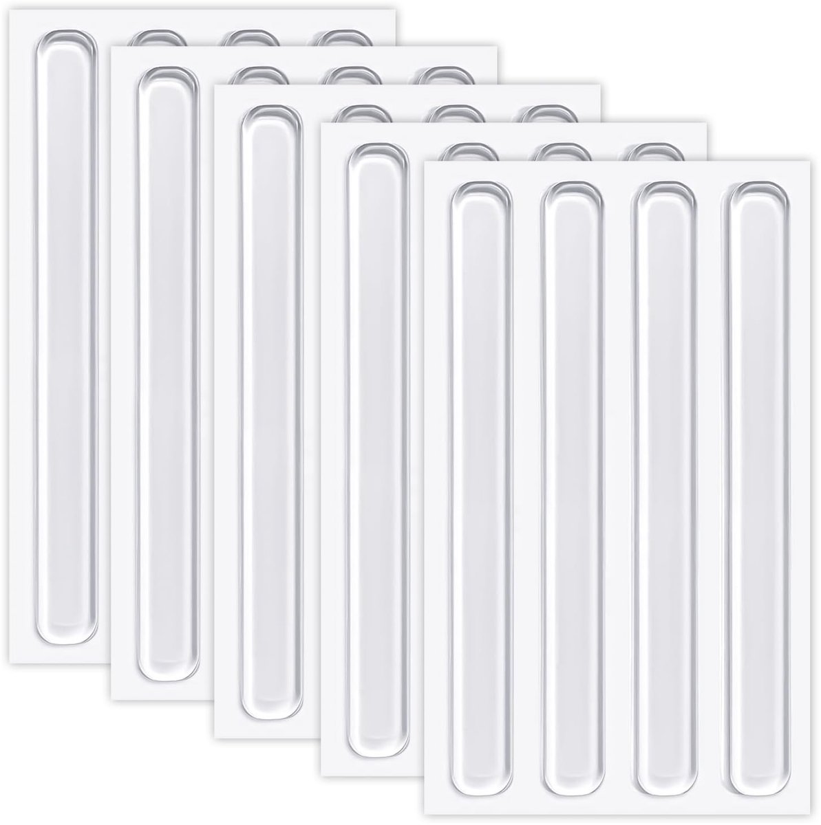 Dailygoods - RIVIEVAL 20 stuks transparante meubeldempers, siliconen deurbeschermers voor kasten, heldere zelfklevende strips, deurstoppers ter bescherming tegen krassen en geluidsoverlast (150 * 15 * 2MM)