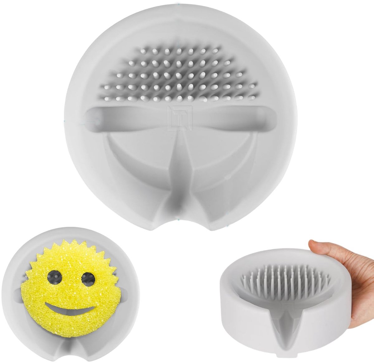Dailygoods- Keukensponshouder duurzaam silicone - Afvoer voor droge sponzen - Innovatief design - Orde en reiniging - Ideaal voor keuken - Houdt werkoppervlakken schoon - Sponshouder