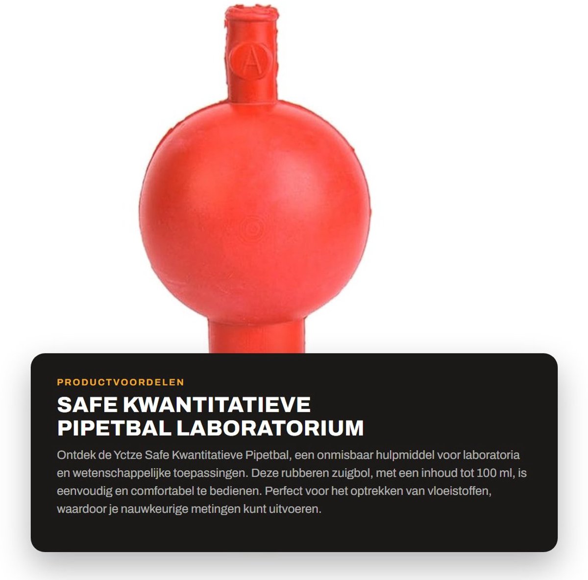 Dailygoods- Pipetbal Rood - Laboratorium Zuigbal - 3 Openingen - Tot 100 Ml - Hoogwaardig Rubber - Corrosiebestendig