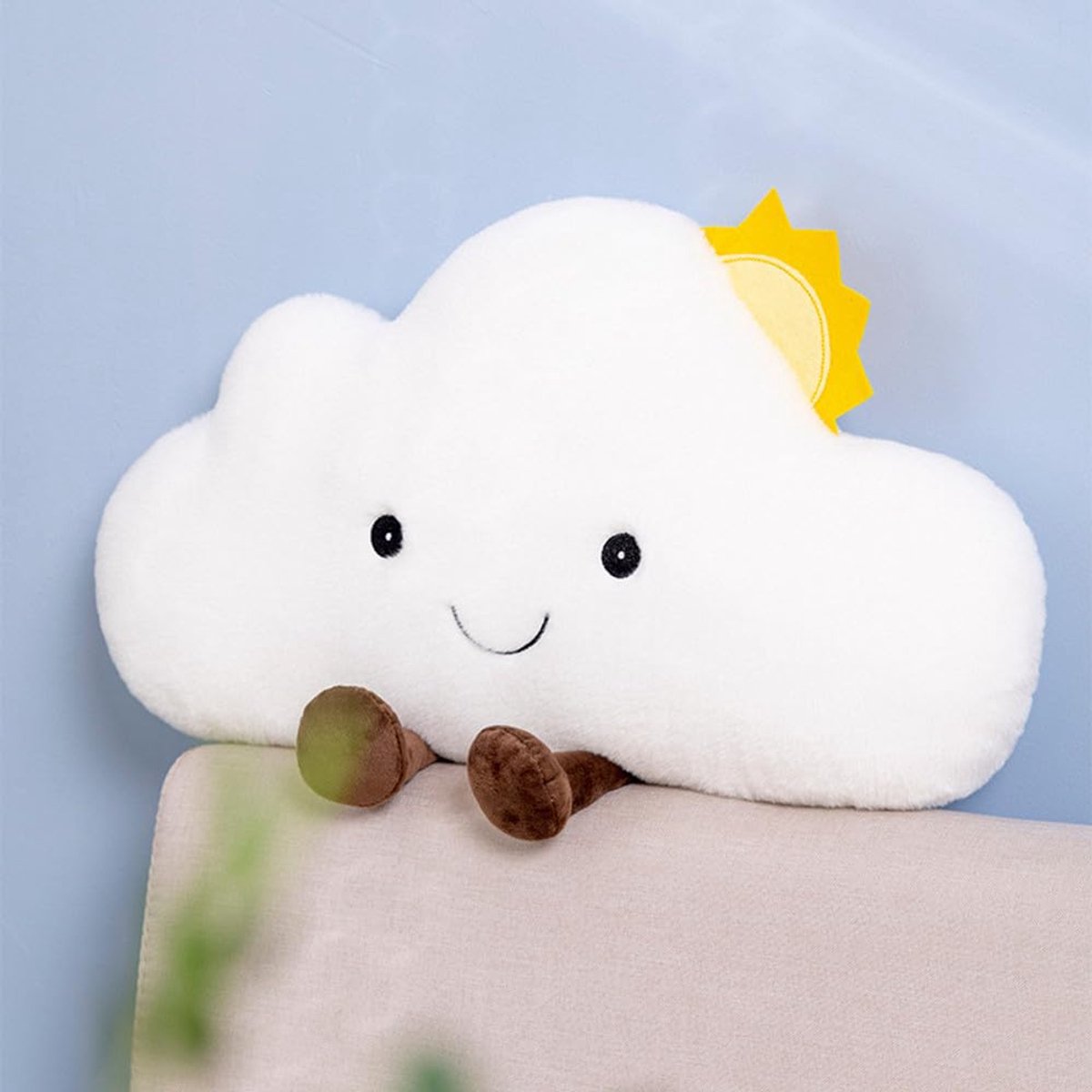Cartoon wolken vormige gooien kussens taille rust kussen bedrust lezen kussens stoel rugkussen voor slaapkamer kantoor auto-kinderkamer decor