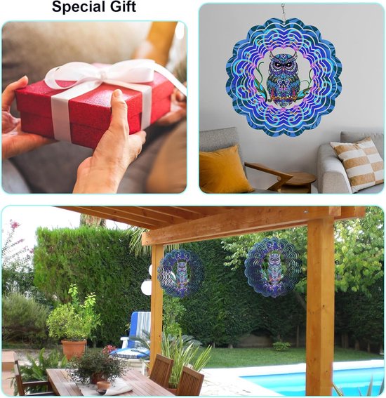3D Hangende Windspinner van Metaal, Magische Windmolens voor Buiten en Binnen, Decoratie voor Kerstmis, Origineel Cadeau voor Vrouwen, Moeders en Grootmoeders — afbeelding 5