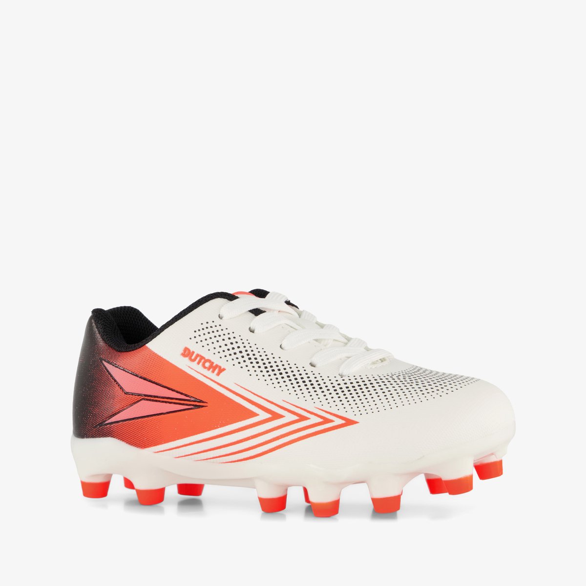 Dutchy Aura MG kinder voetbalschoenen wit oranje - Maat 32 - Uitneembare zool