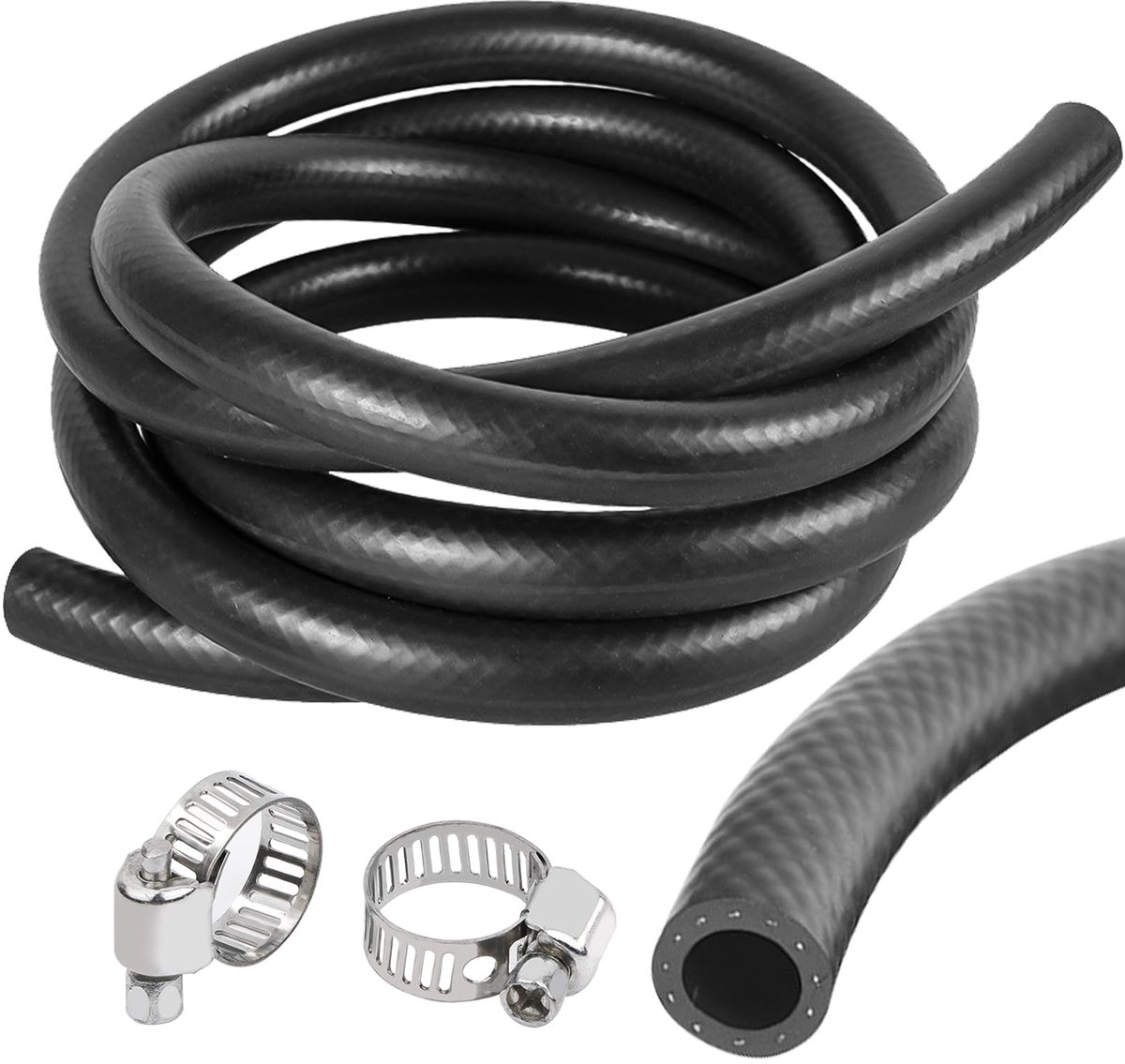Rubberen slang 8 mm - brandstofslang 1 meter - dieselwaterslang voor benzine brandstof (1 meter, 8 mm ID - 14 mm OD)